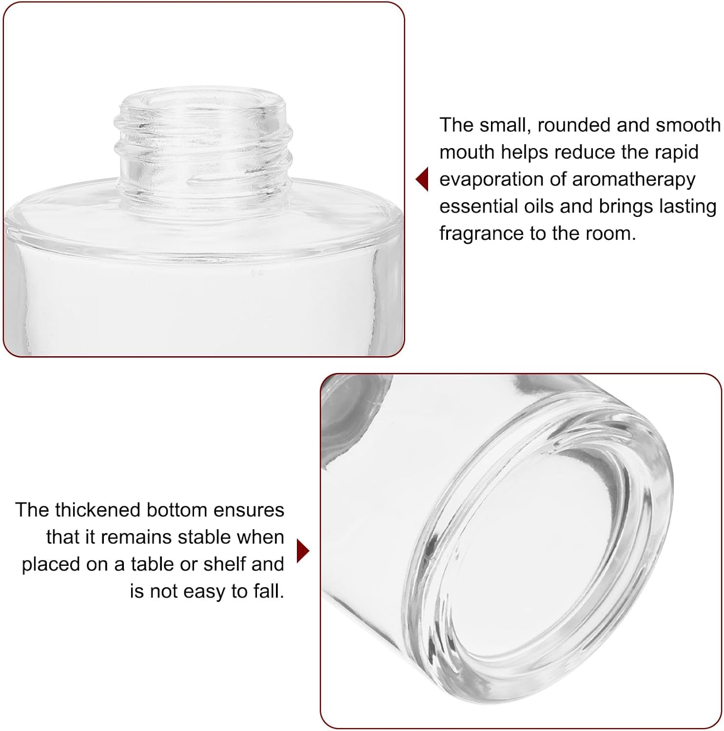 HARFINGTON 2pc 200ml Empty Glass Diffuser Bottle Set