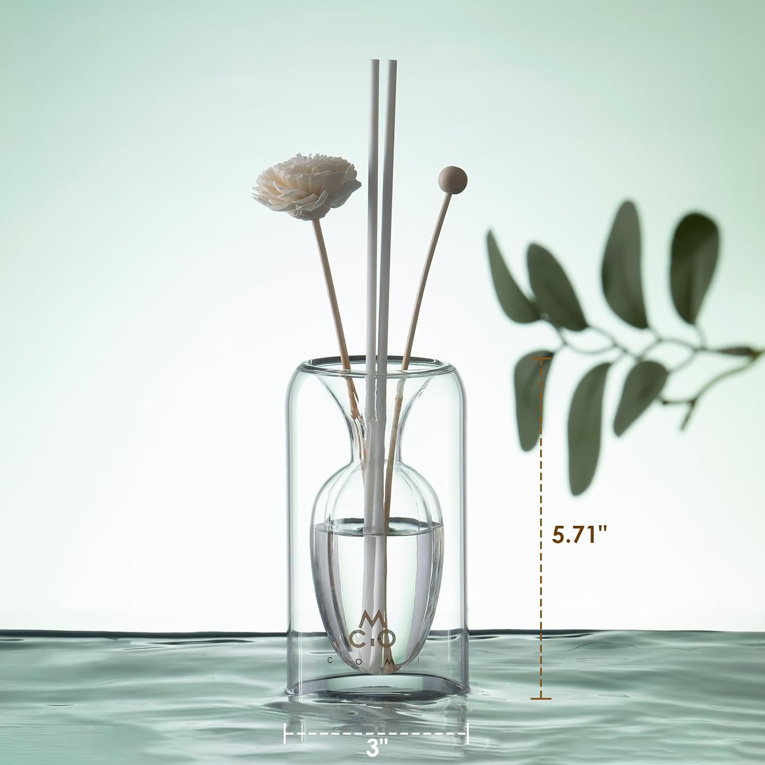 COMI Glass Reed Diffuser Set with Night Light