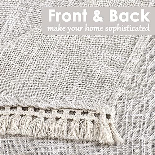 Beda Home Tassel Linen Swag Valance for Farmhouse