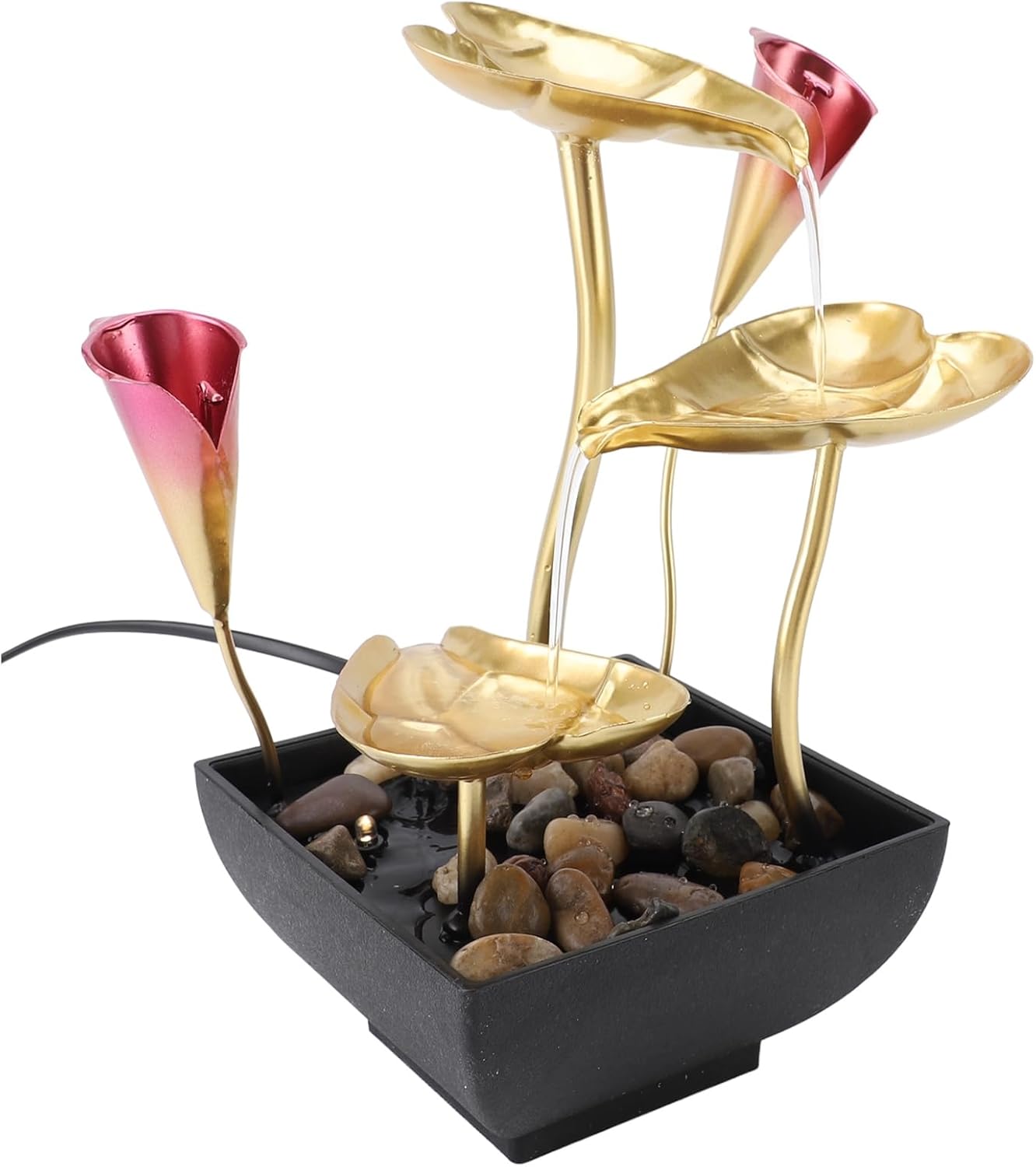 Tomotato Tabletop Fountain with LED Light and USB Power