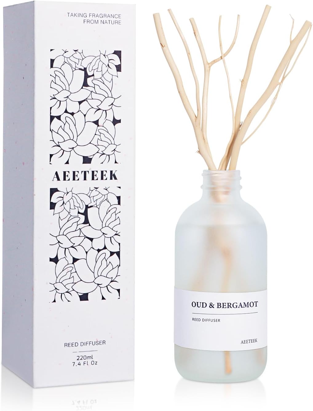 Oud Bergamot Reed Diffuser with Willow Branches Decor