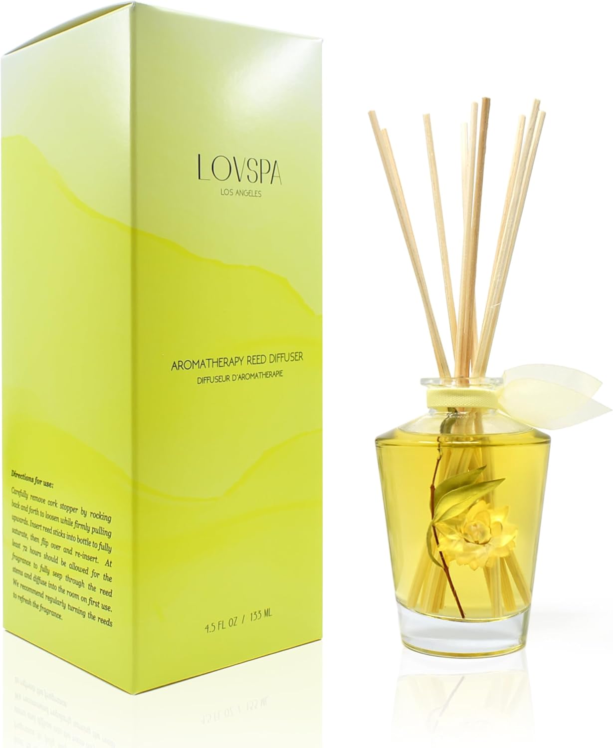 LOVSPA Energy Lemon Blossom Reed Diffuser Set