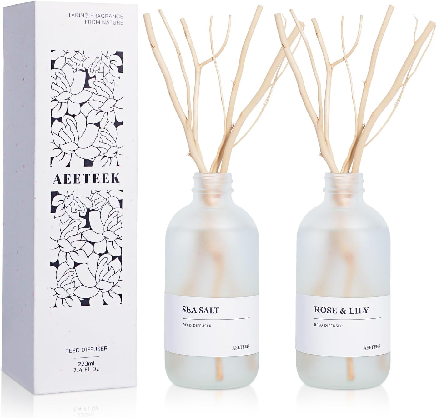 Rose Lily Sea Salt Reed Diffuser Set of 2