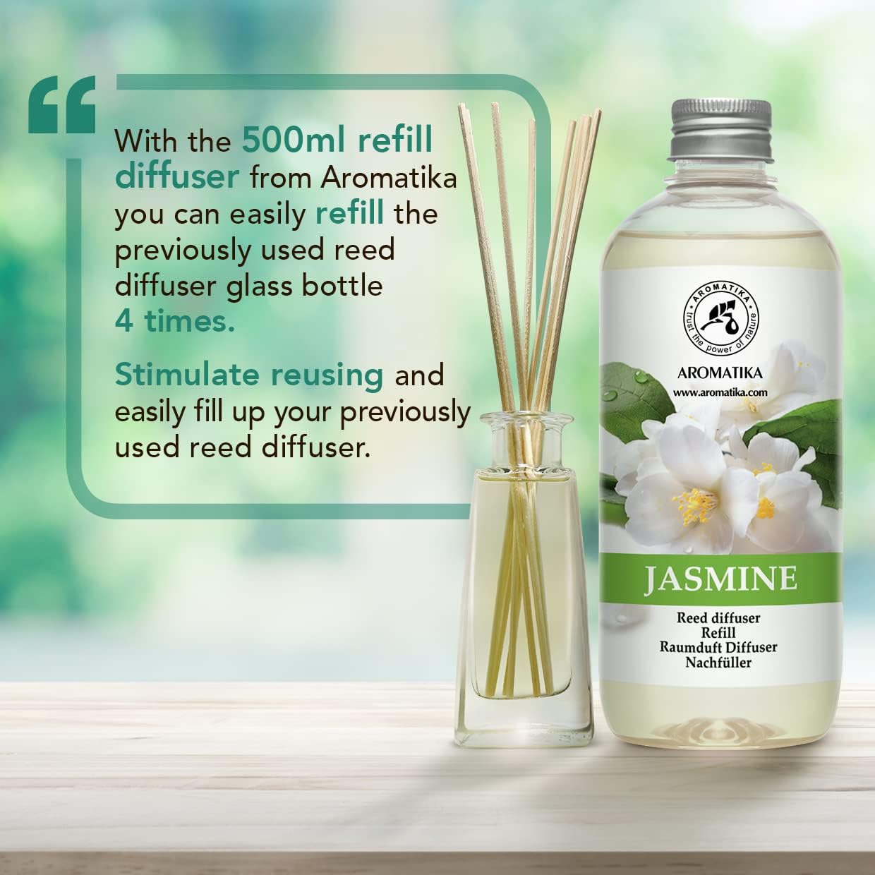 Jasmine Reed Diffuser Refill - 3x17 Fl Oz Fresh Long Lasting