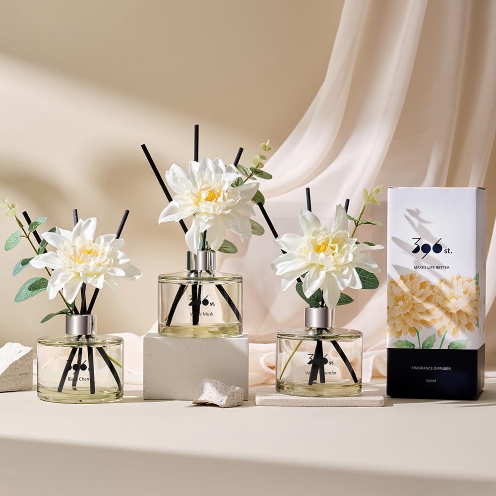 396 St Dahlia Flower Reed Diffuser Set - Black Cherry 200ml