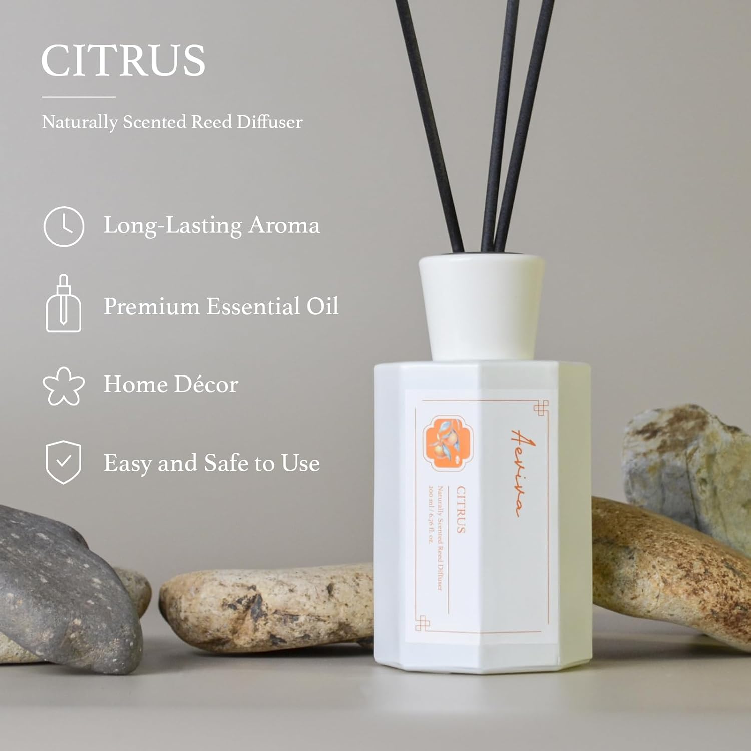 Aeviva Citrus Reed Diffuser Set 200ml Home Fragrance
