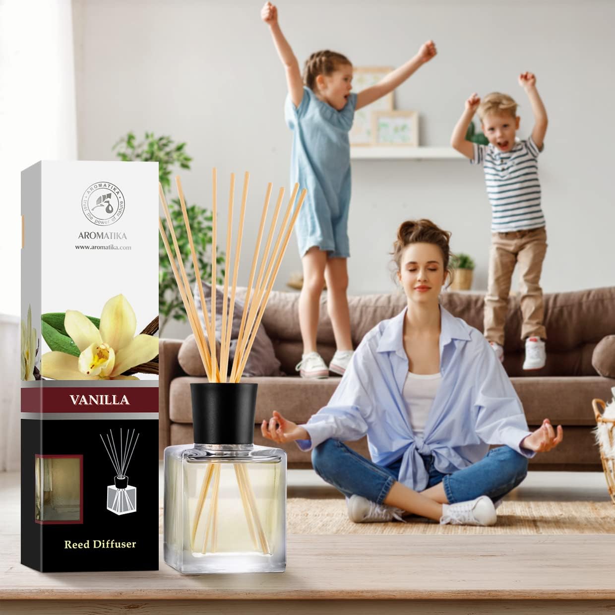 Vanilla Essential Oil Reed Diffuser Set 68 Fl Oz