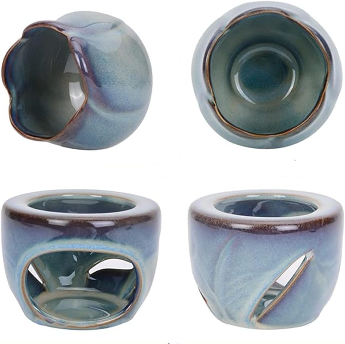 Ruitasa Essential Oil Burner Tealight Set 2PCS Lotushaped Ceramic Aromatherapy Candle