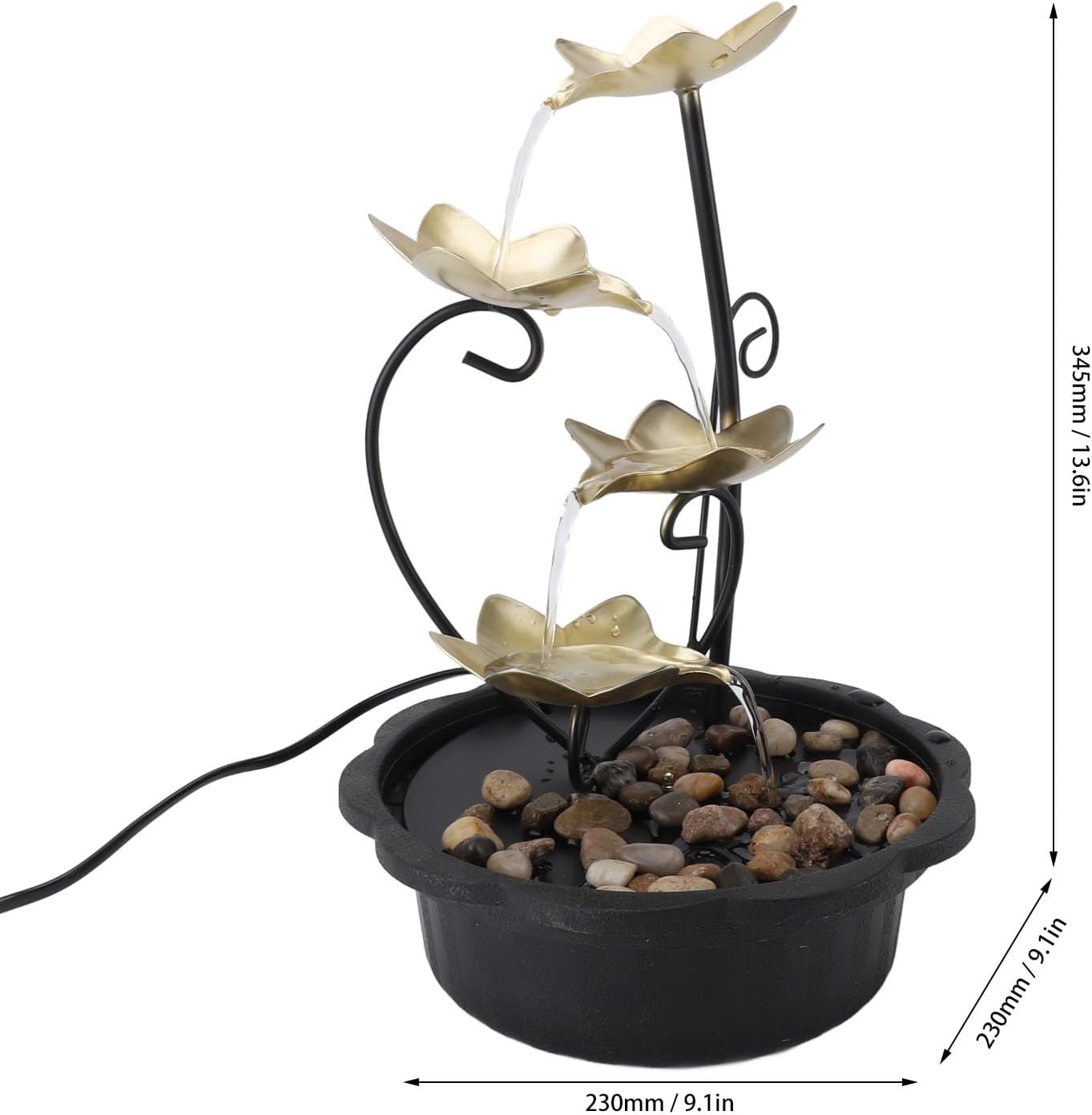 Flowing Water Tabletop Fountain with LED Night Light