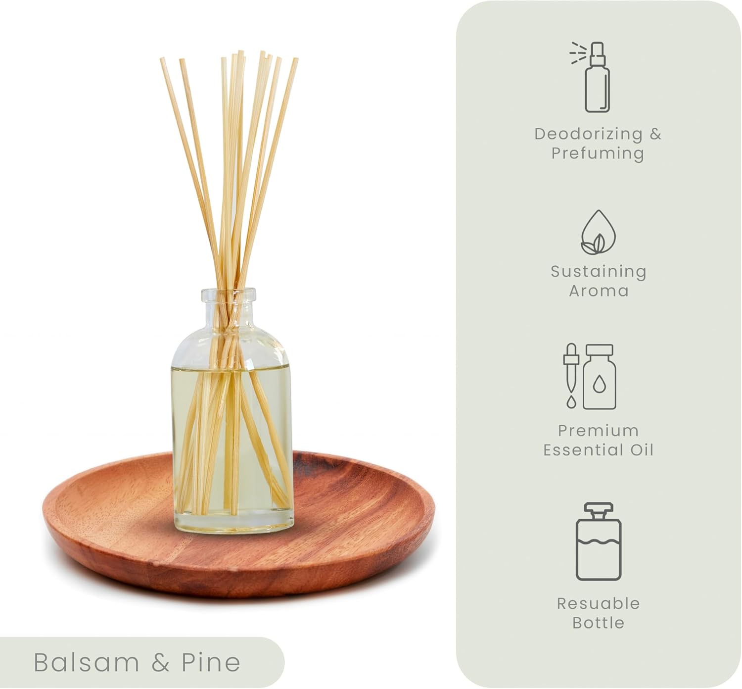 Hillhouse Naturals Reed Diffuser Set - Fresh Cut Balsam Pine Scent