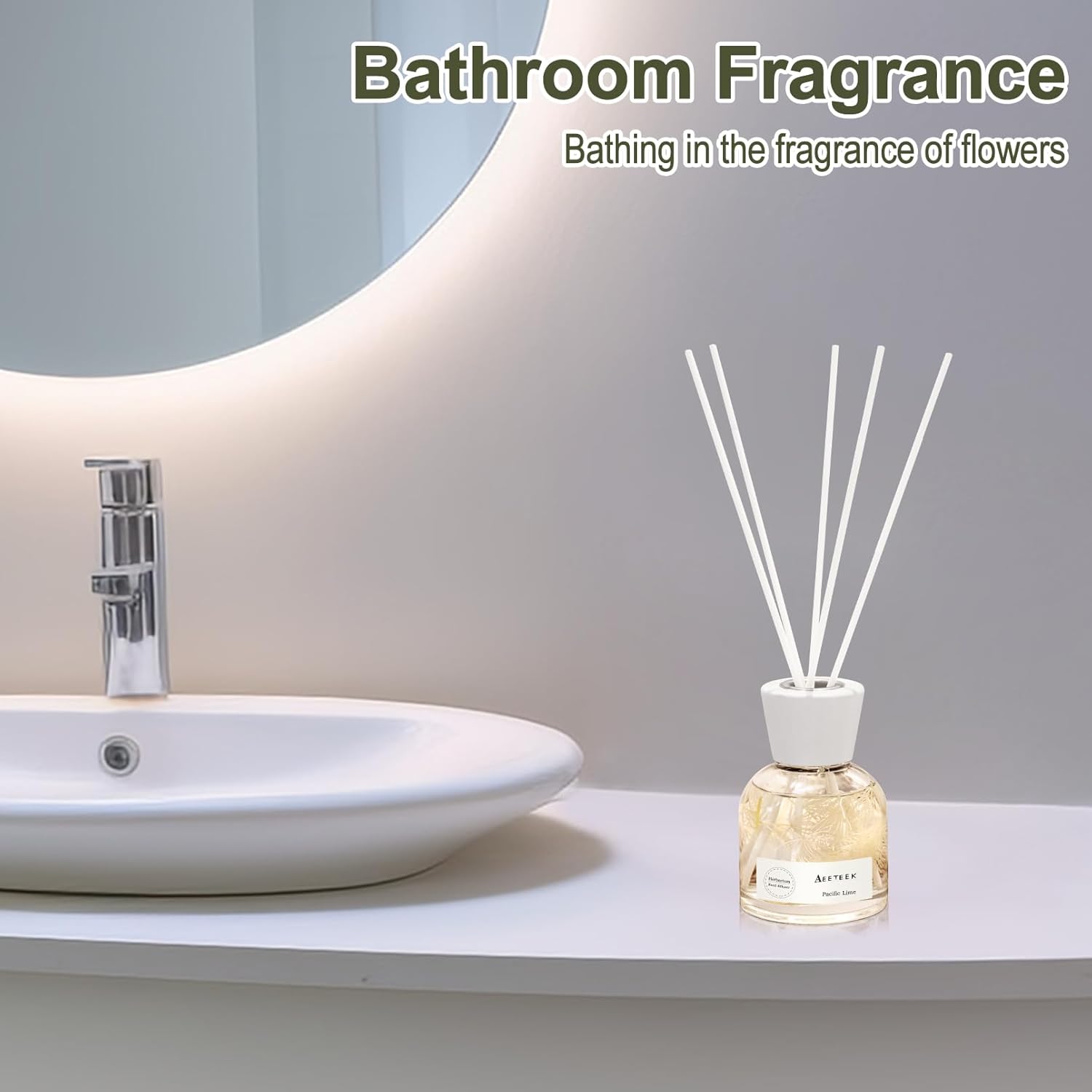 Aeeteek Reed Diffuser Set with 6 Fiber Sticks