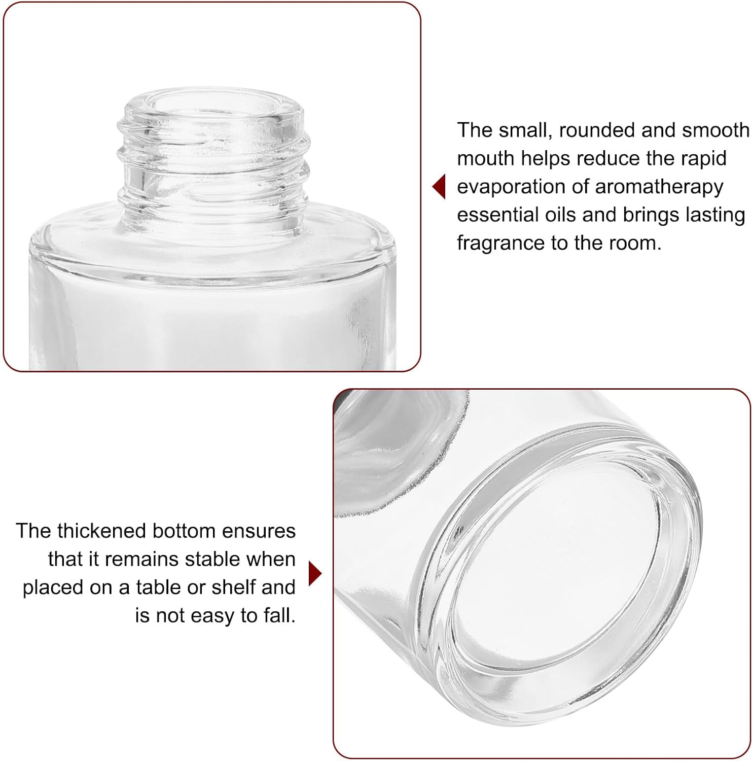 HARFINGTON 50ml Glass Diffuser Bottle Refillable Aromatherapy Container