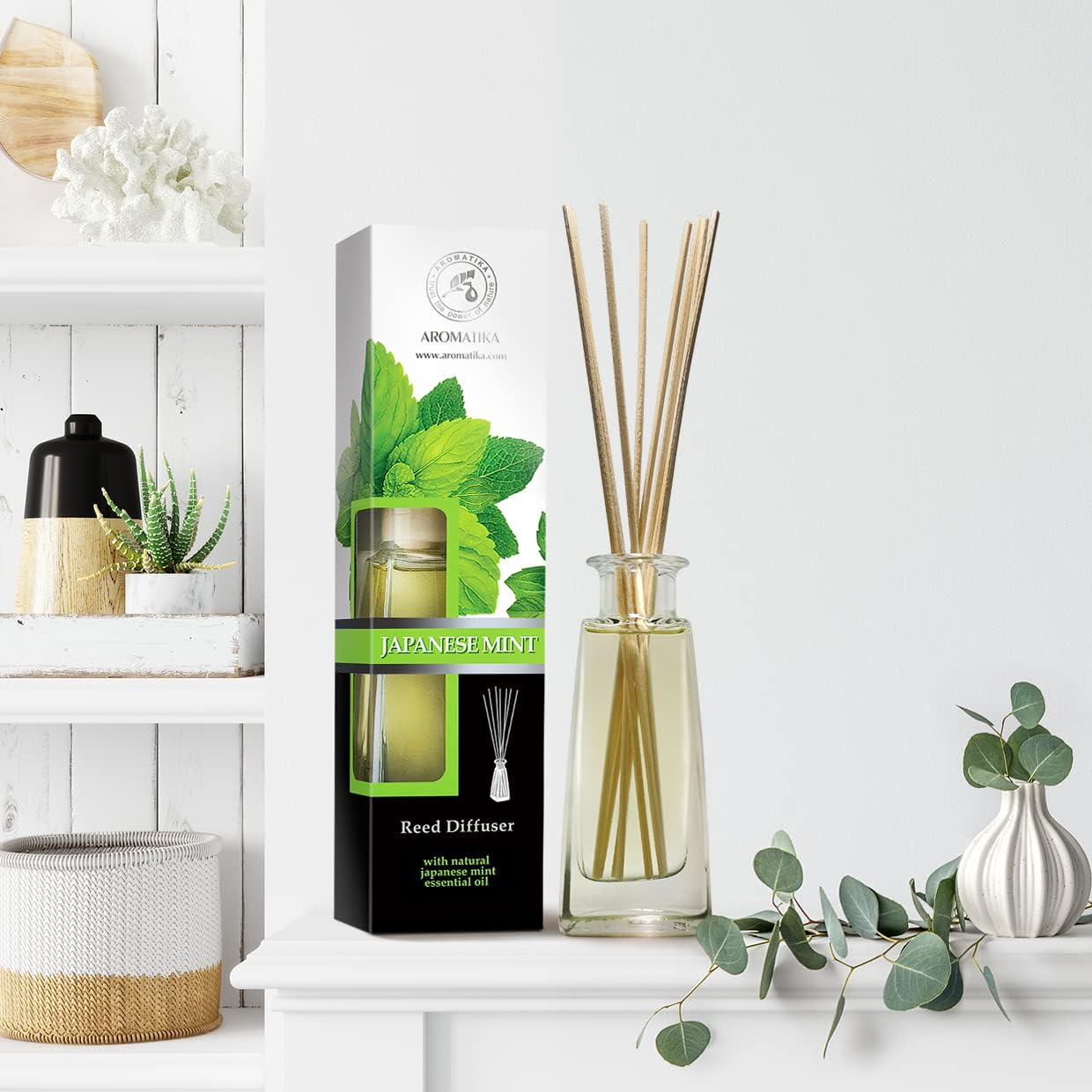AROMATIKA Japanese Mint Reed Diffuser 34 Fl Oz