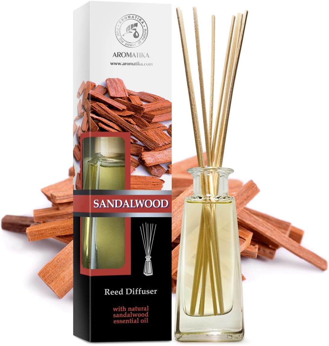 Sandalwood Reed Diffuser 34 Fl Oz - Natural Fragrance Set