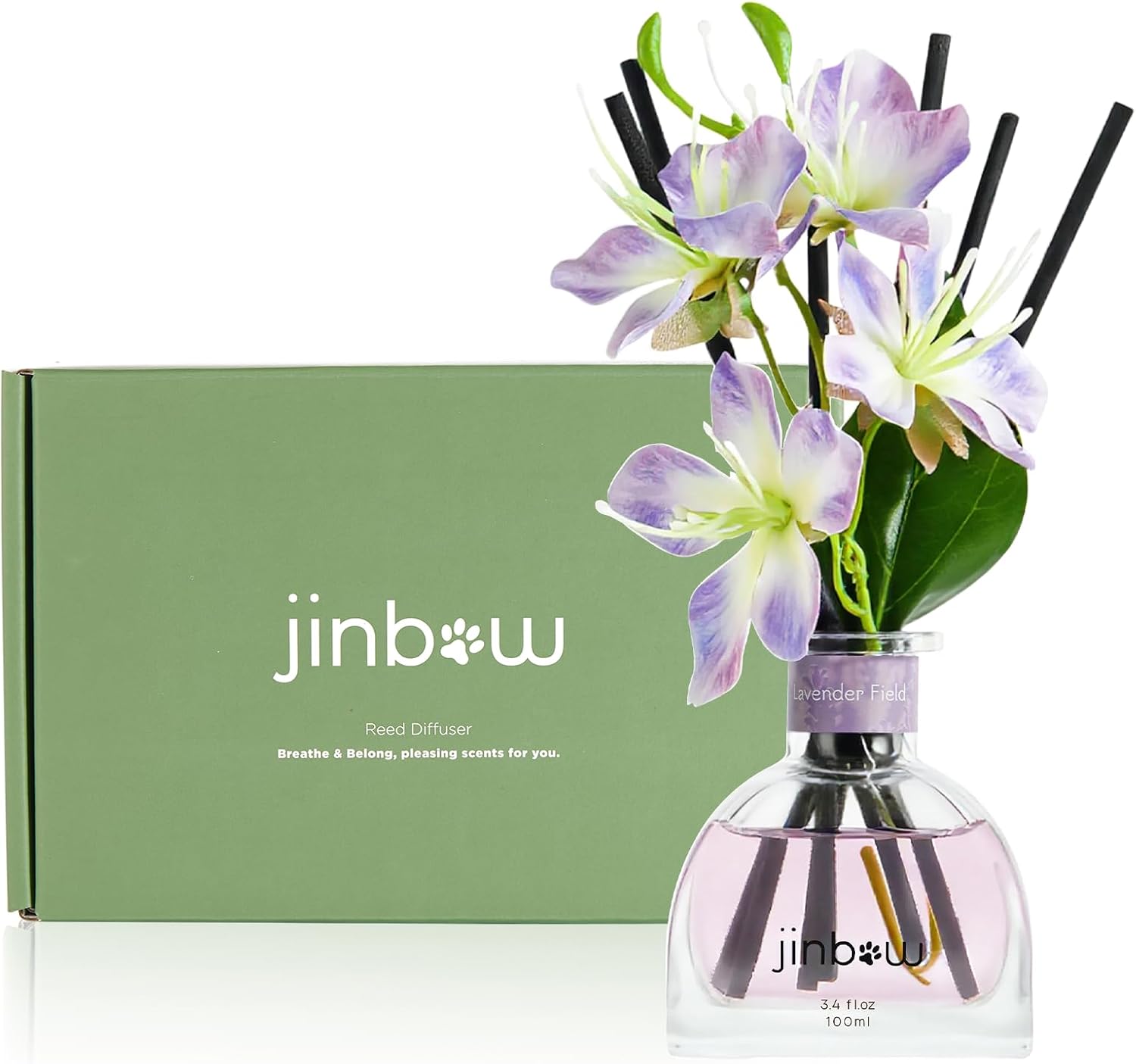Jinbaw Lavender Reed Diffuser Set 34 Oz