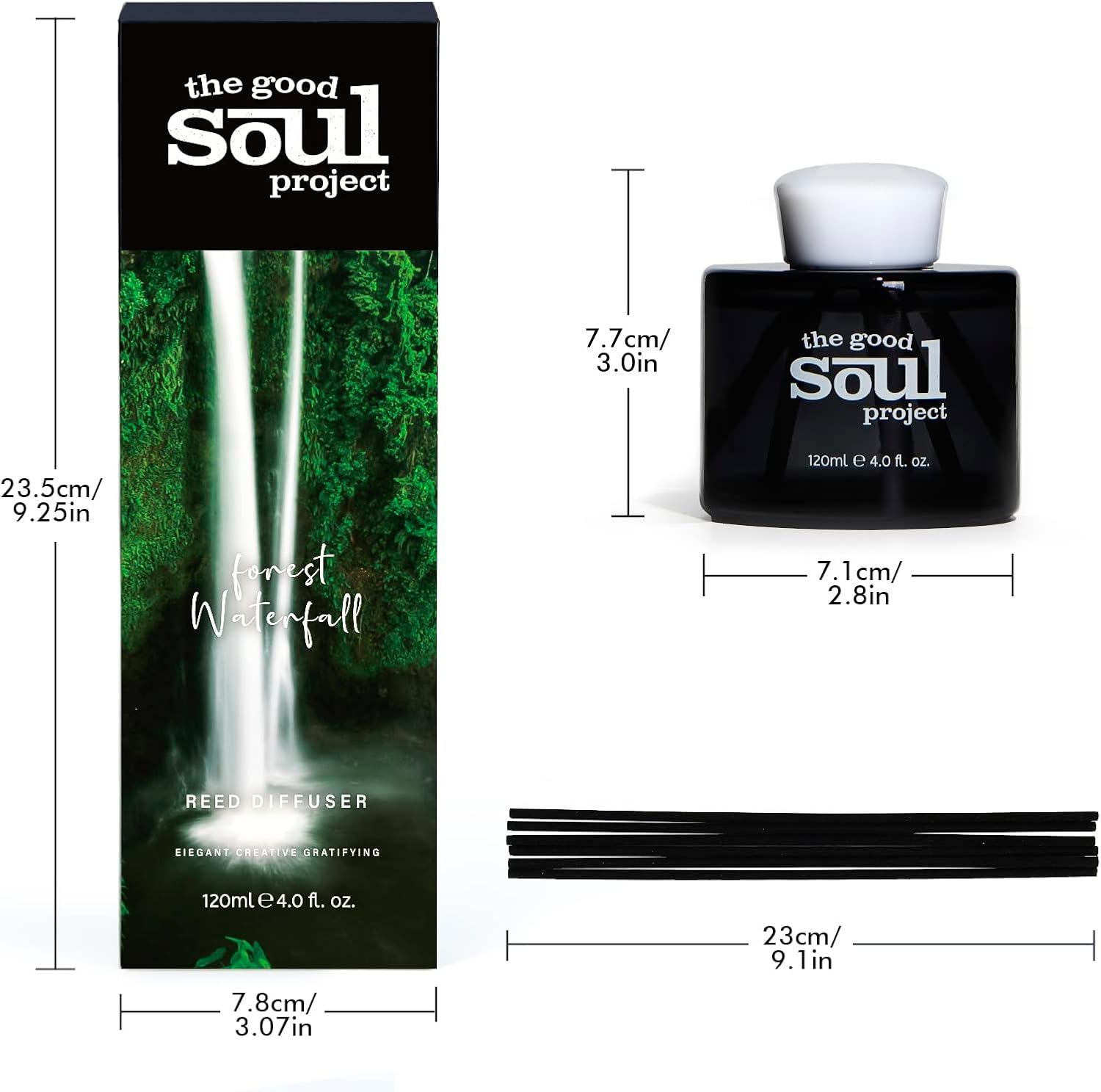 THE GOOD SOUL PROJECT Reed Diffuser Set with Sticks and Scented Oil