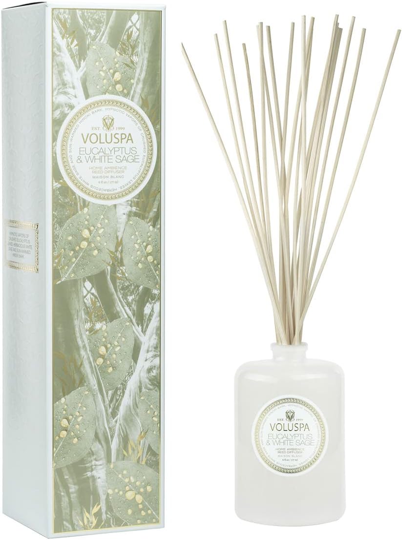 Voluspa Eucalyptus and White Sage Reed Diffuser 6oz