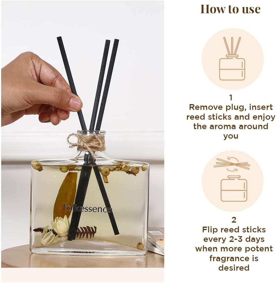 Folkulture Reed Diffusers for Home with 5 Sticks