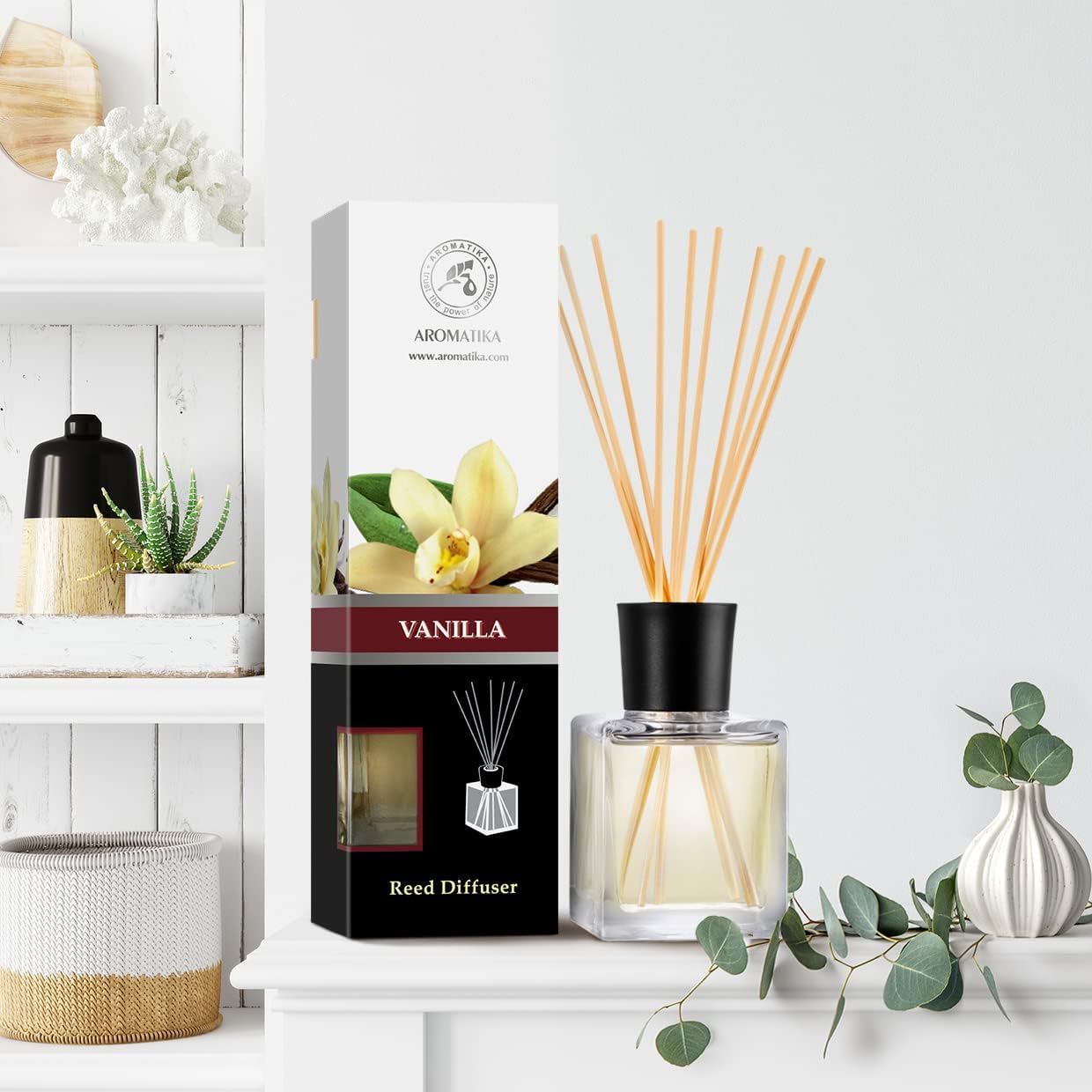 Vanilla Essential Oil Reed Diffuser Set 68 Fl Oz