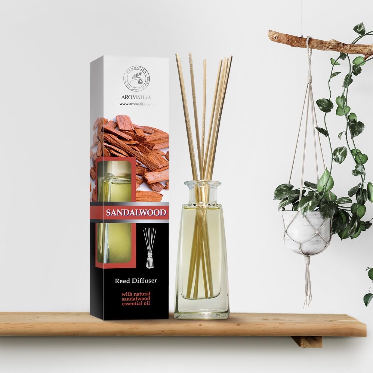 Sandalwood Reed Diffuser 34 Fl Oz - Natural Fragrance Set