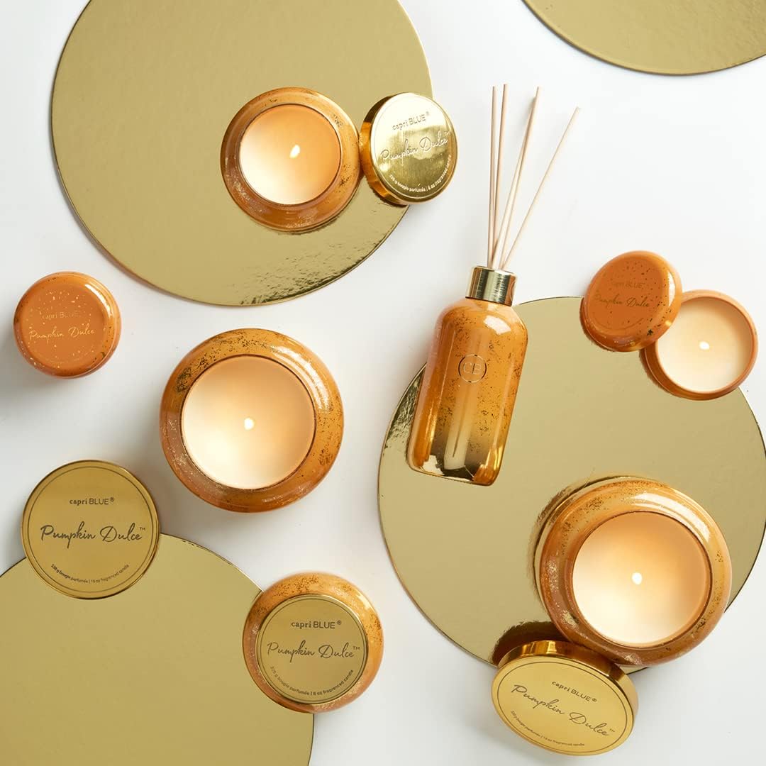 Capri Blue Glimmer Reed Diffuser Set - Pumpkin Dulce