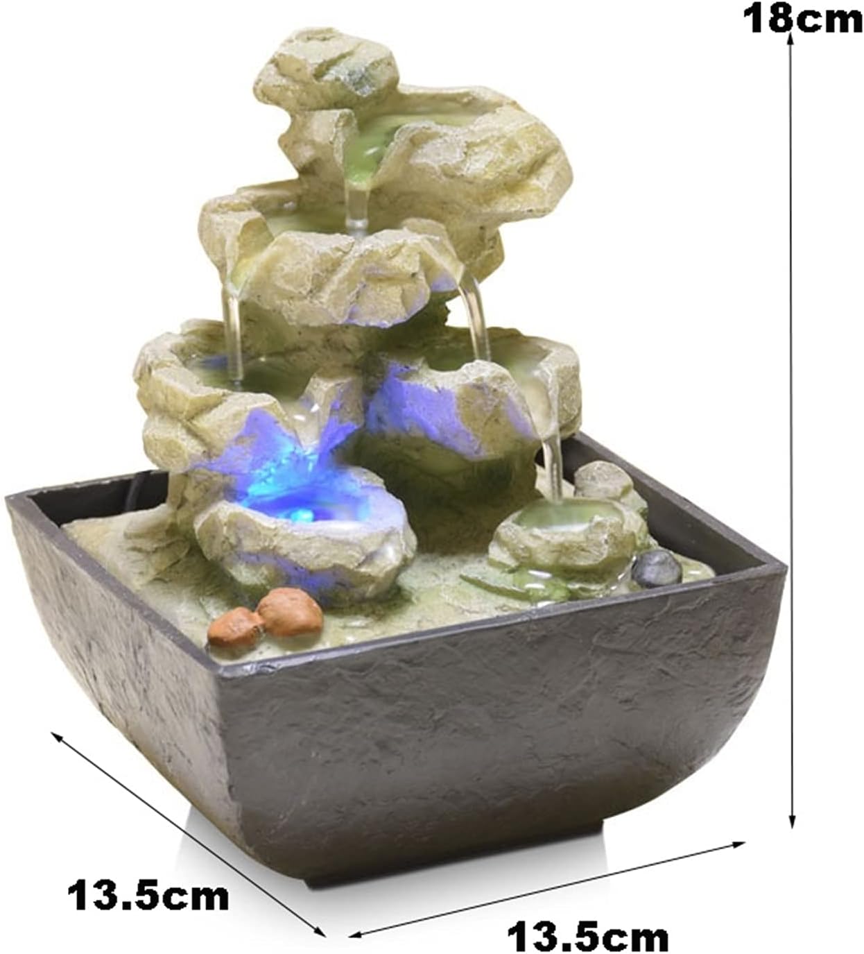 Tomyeus Tabletop Fountain Indoor Water Feature Fengshui Decor