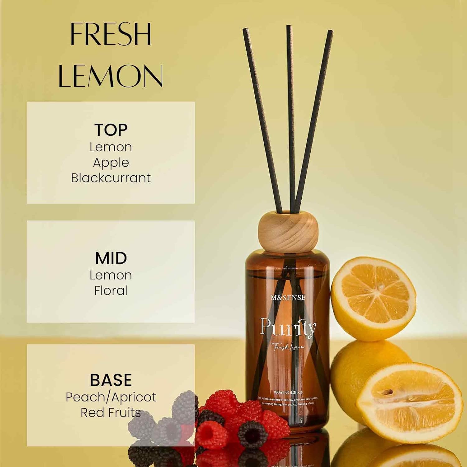 MSENSE Fresh Lemon Reed Diffuser Set