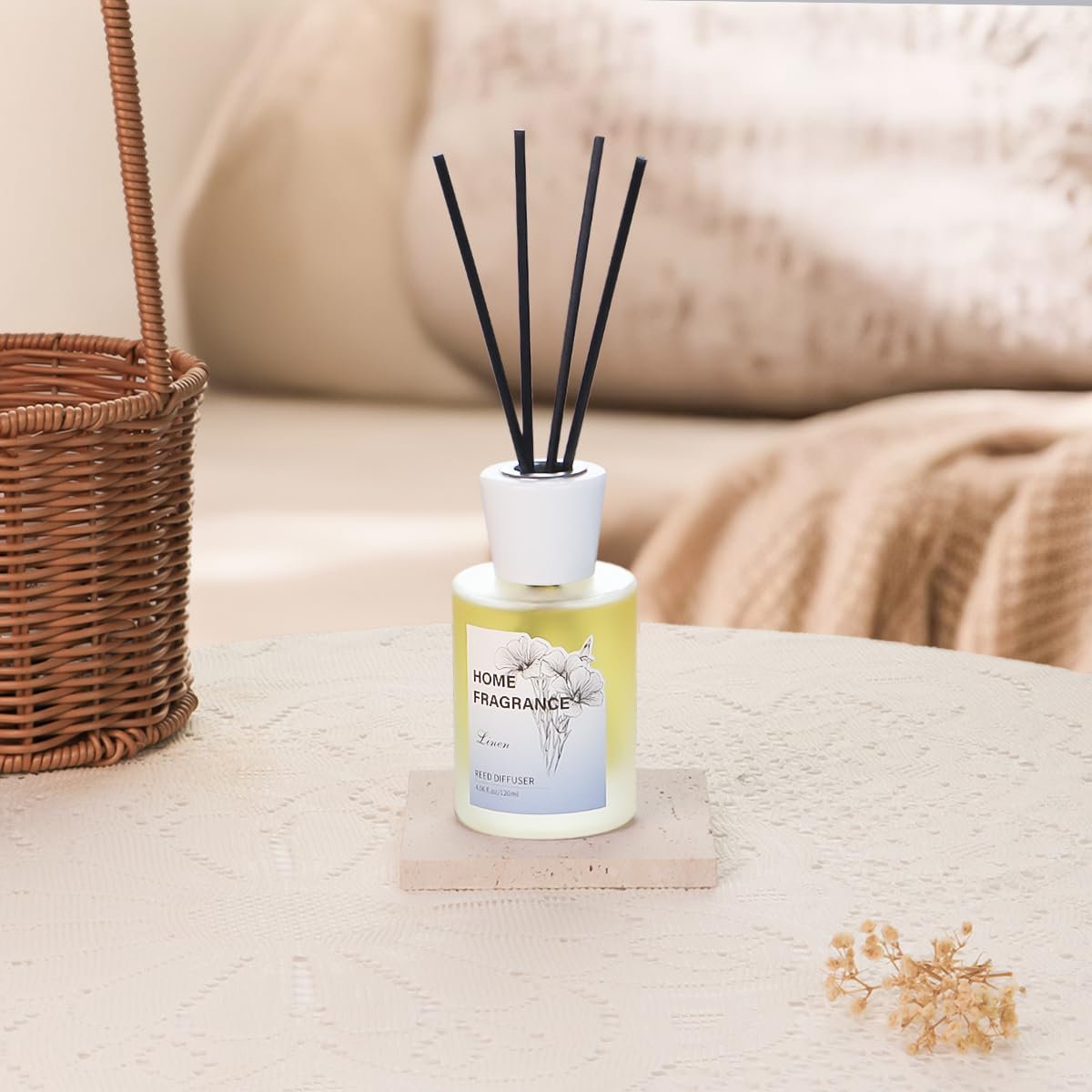 Linen Reed Diffuser Set with 8 Sticks 406oz