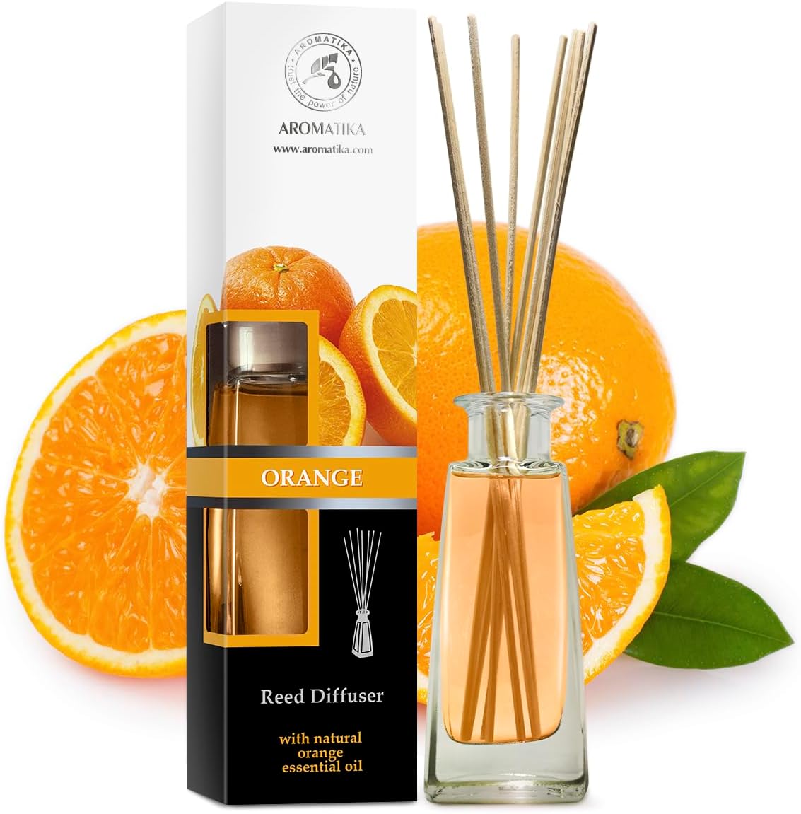Orange Diffuser with Essential Oil 34 Fl Oz Set