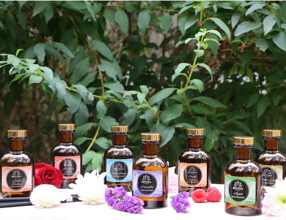 Divina Esencial Rose Amber Reed Diffuser Set