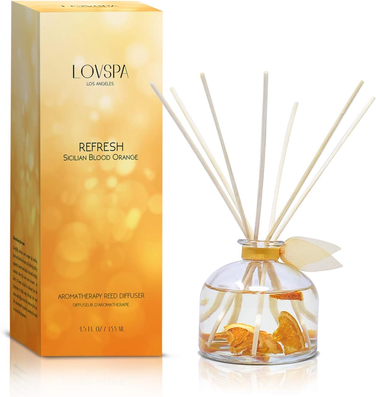 LOVSPA Refresh Blood Orange Citrus Reed Diffuser Set