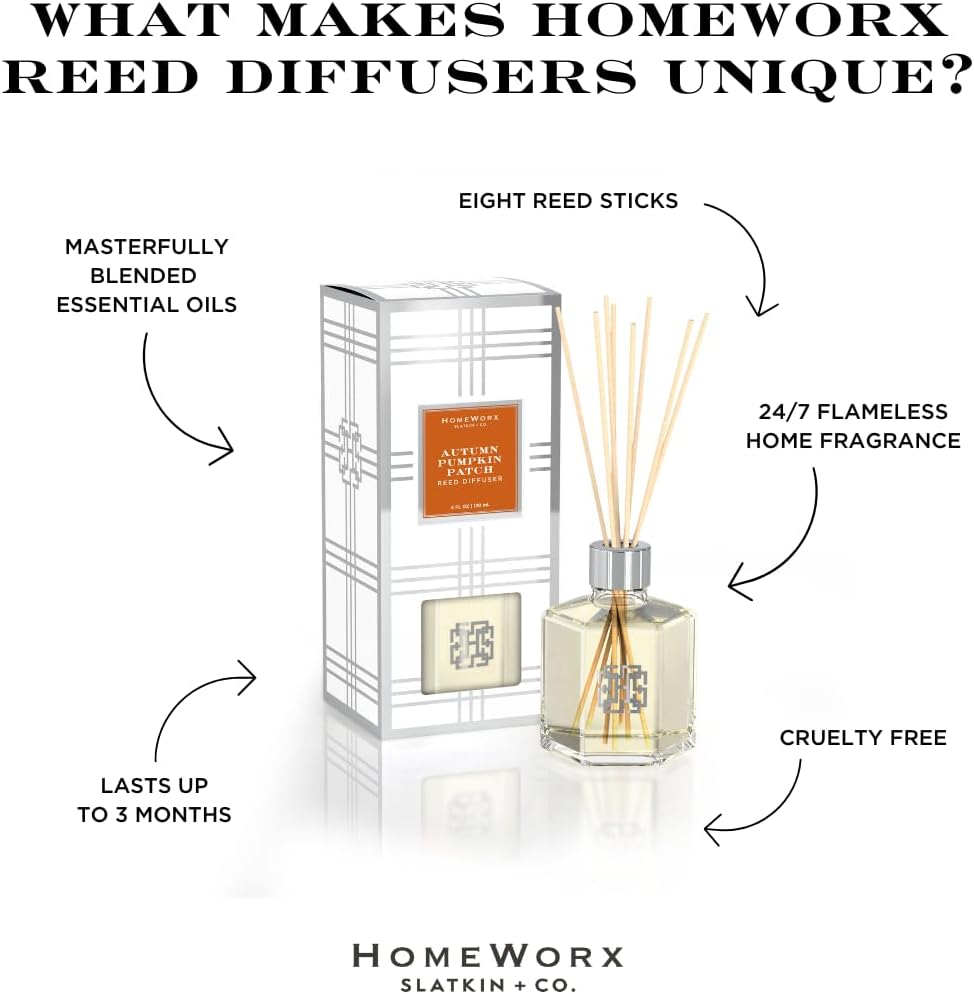 HomeWorx Reed Diffuser Set Autumn Pumpkin Patch