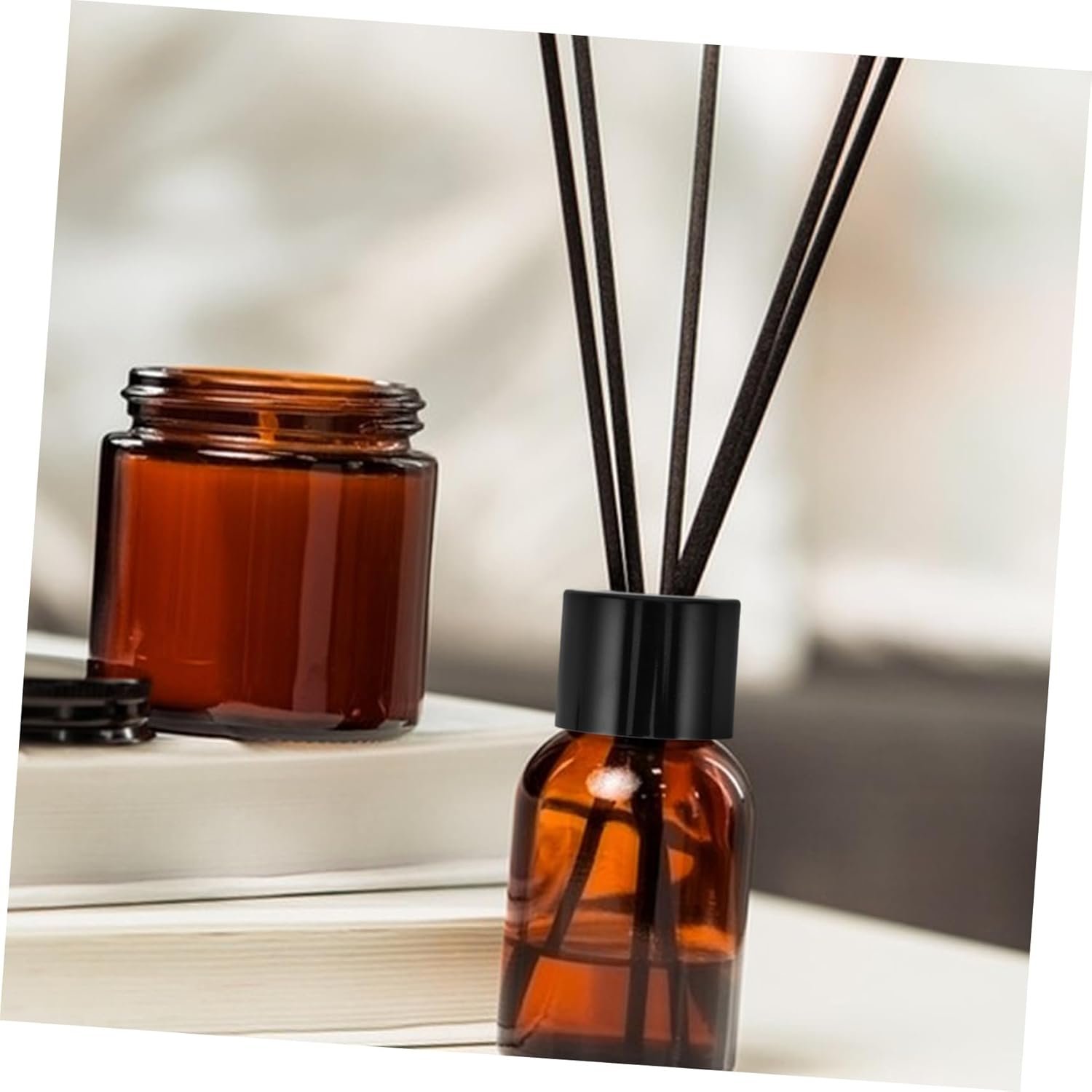 Black Diffuser Caps 10pcs Sturdy Metal Replacement Lids for Reed Diffusers