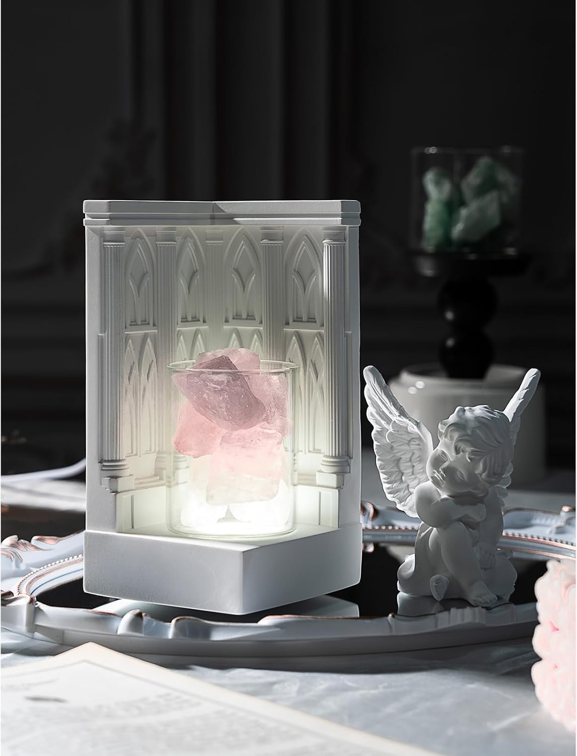 Handmade Gypsum Aroma Lamp with 3 Color Lighting