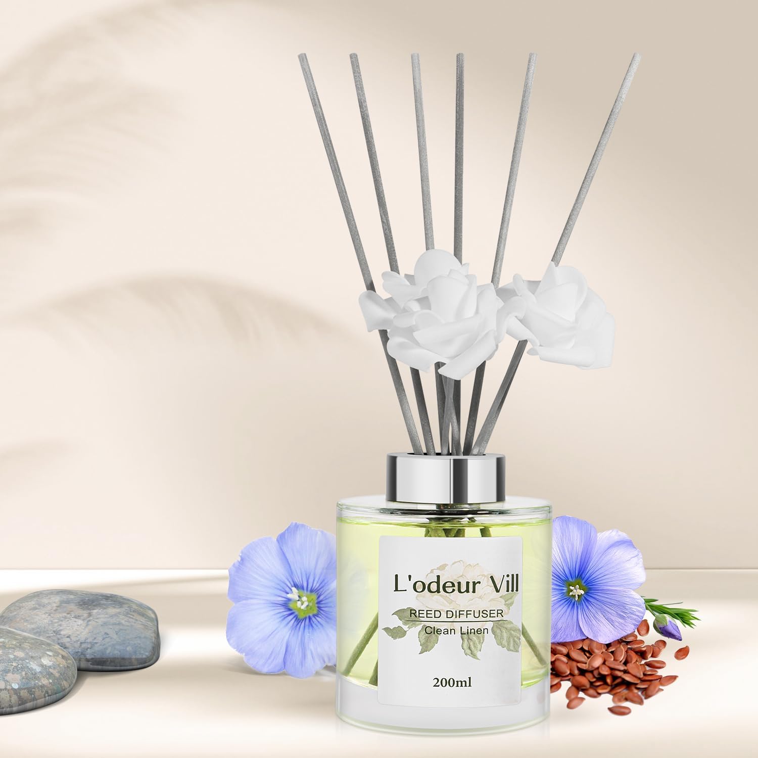 Lodeur Vill Reed Diffuser Set 67 oz Clean Linen Scent