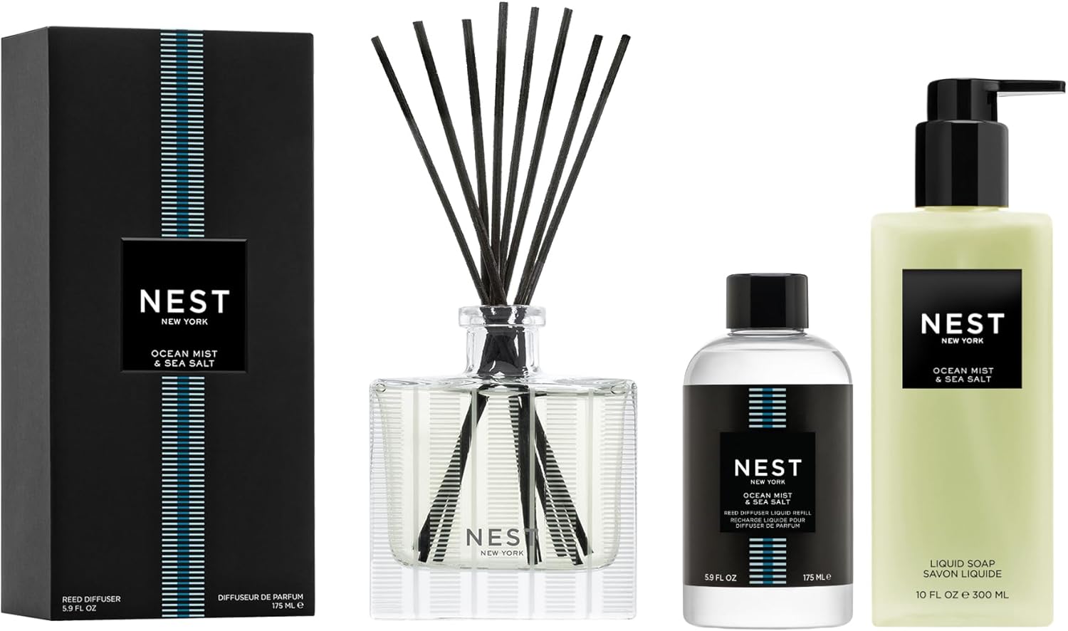 NEST New York Reed Diffuser Set - Ocean Mist Sea Salt