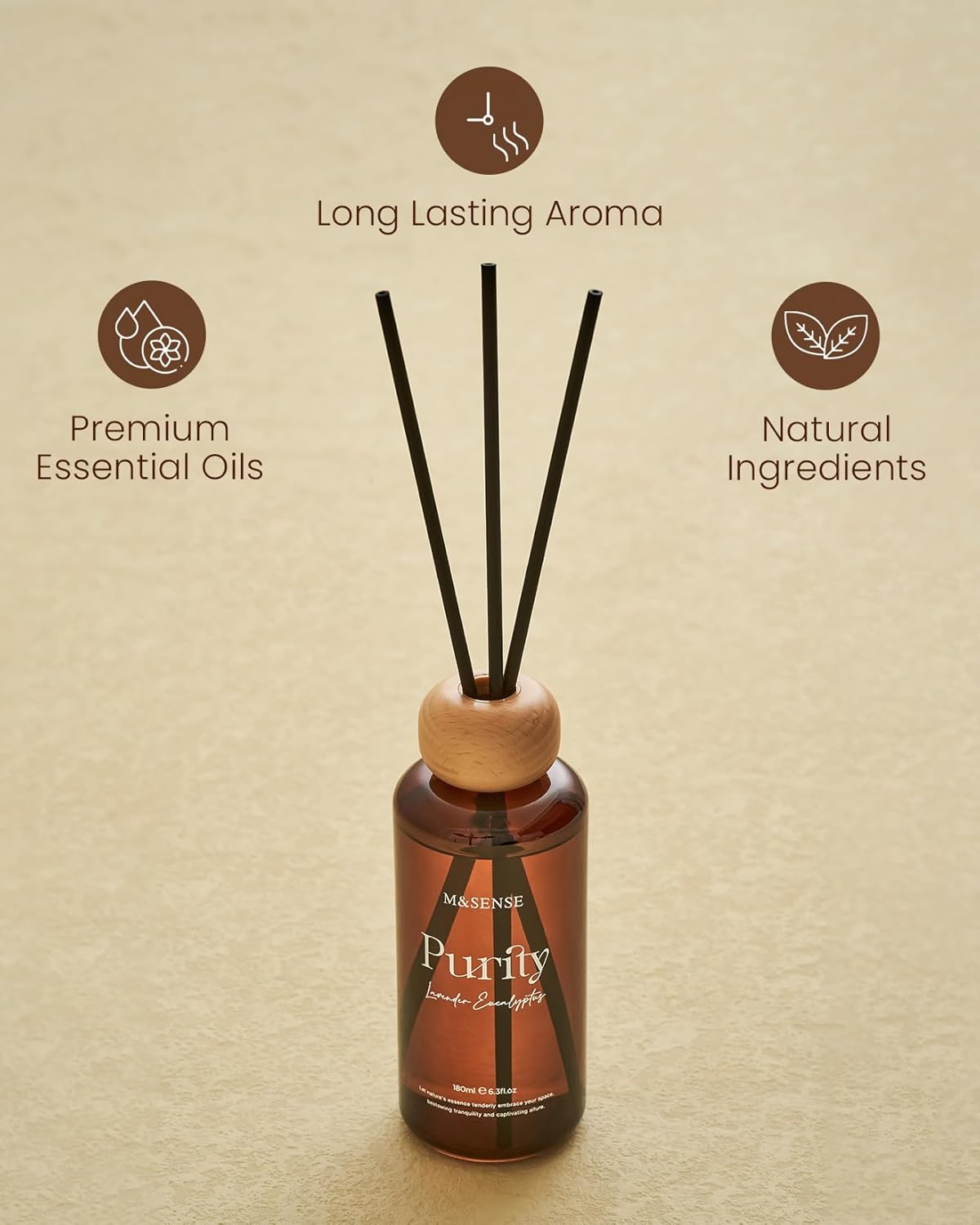 MSENSE Lavender Eucalyptus Reed Diffuser Set 63 Fl Oz
