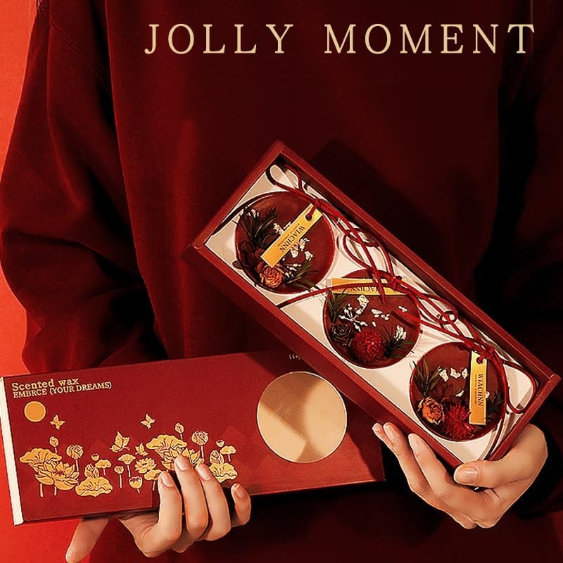 DVOTINST Solid Fragrance Wax Melts Dried Flower Aroma Gift Set - Red