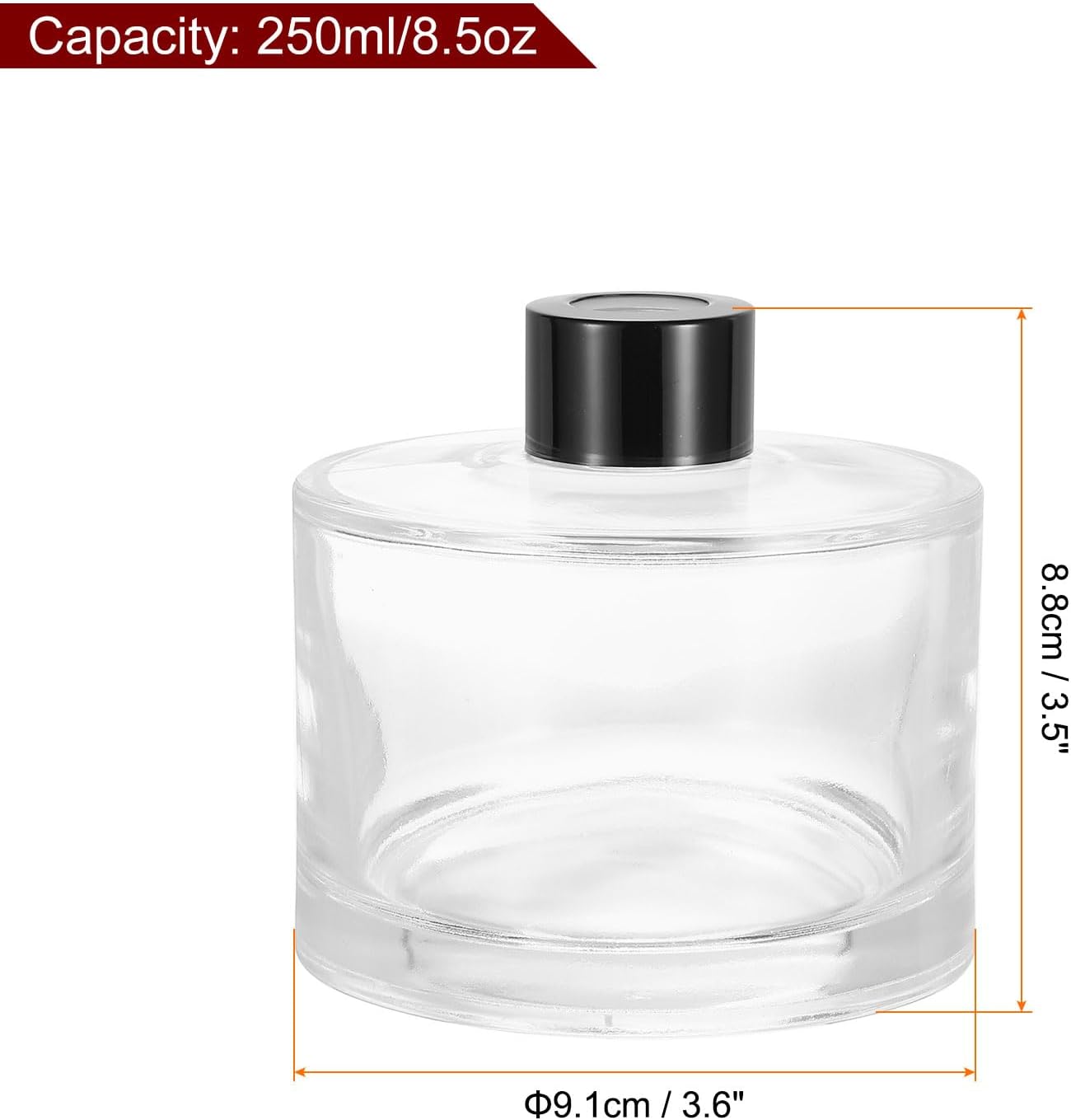 HARFINGTON 250ml Glass Diffuser Bottle for Aromatherapy
