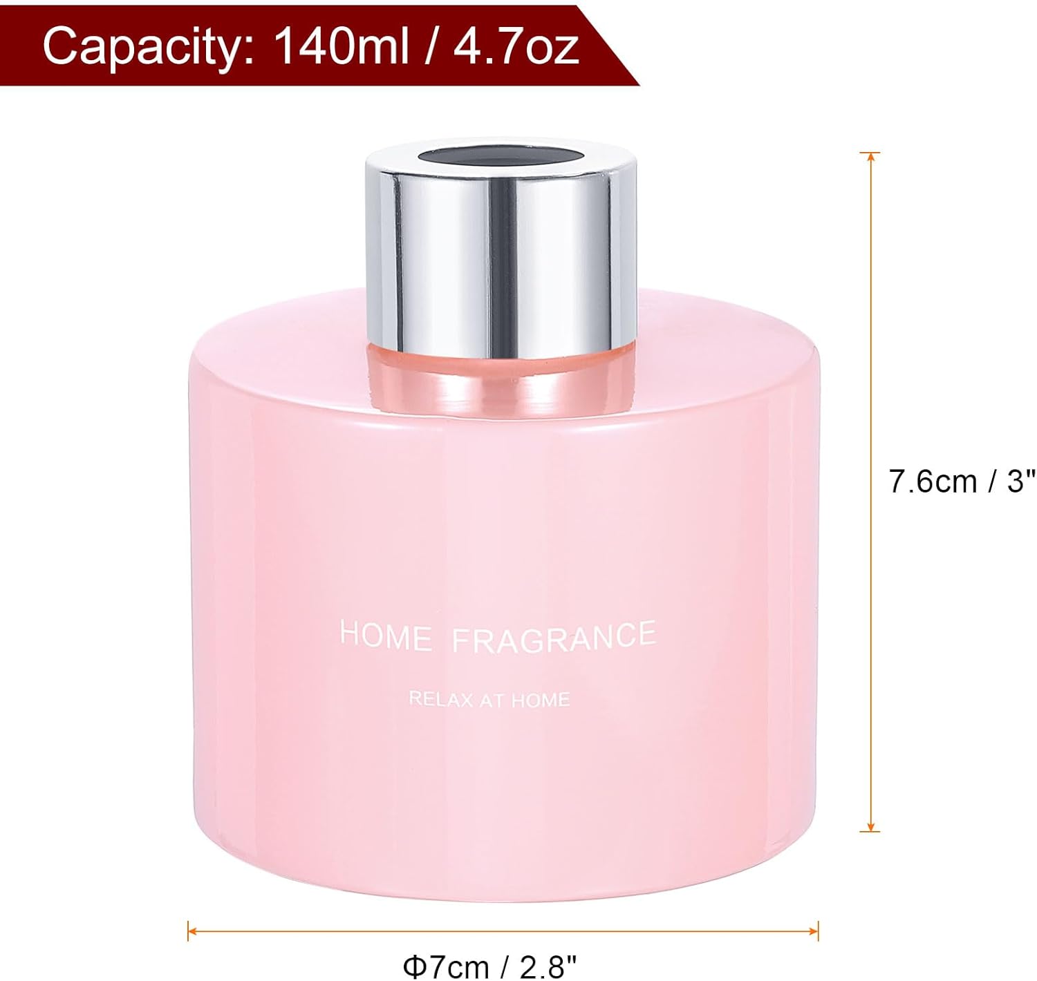 HARFINGTON 140ml Glass Diffuser Bottle with Silver Cap