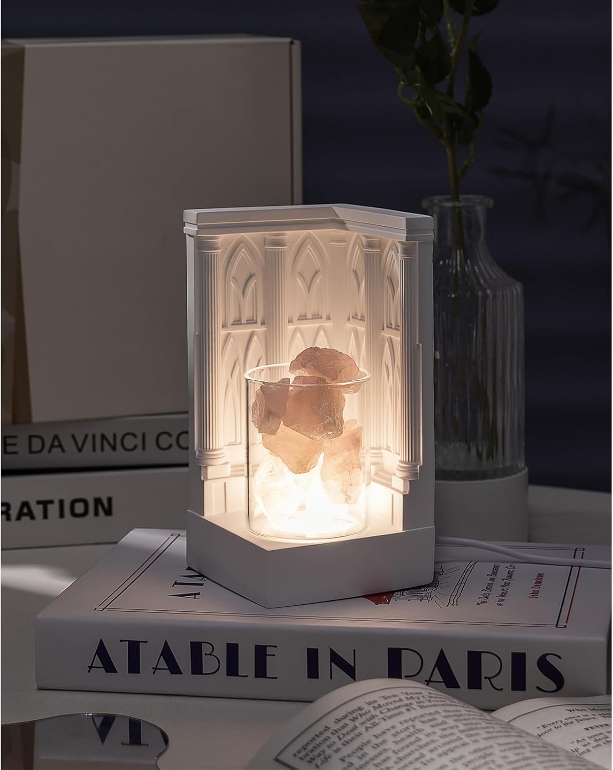 Handmade Gypsum Aroma Lamp with 3 Color Lighting