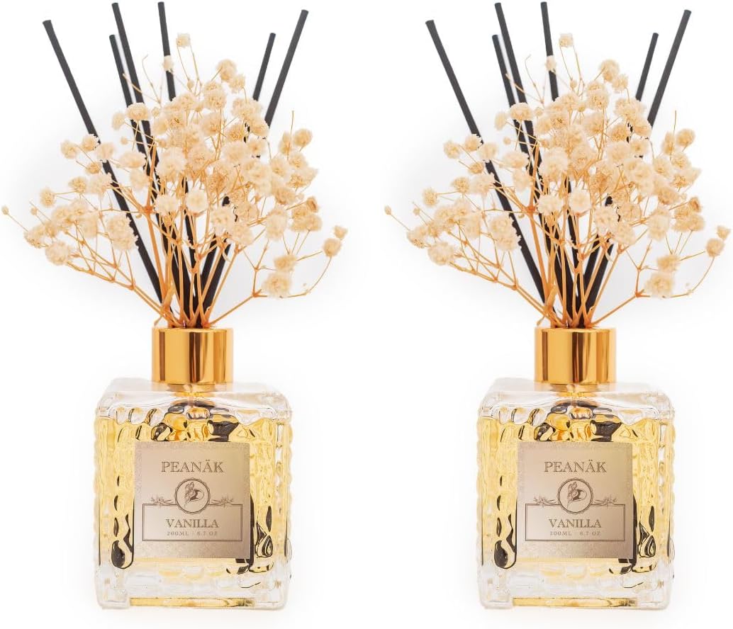 PEANAK Reed Diffuser Set of 2 - Vanilla Coconut Fragrance