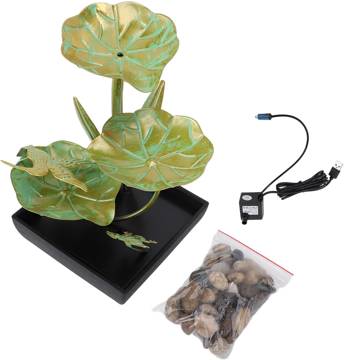 Zen Water Fountain Desk Fountain with USB Decor and LED Lighting