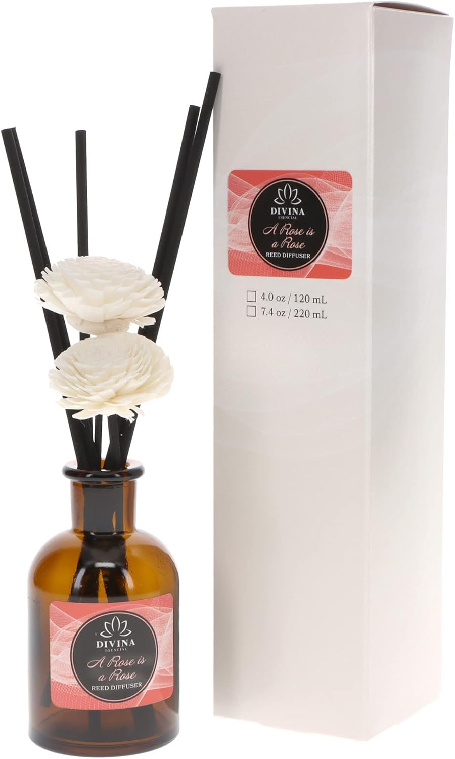 Divina Esencial Rose Amber Reed Diffuser Set