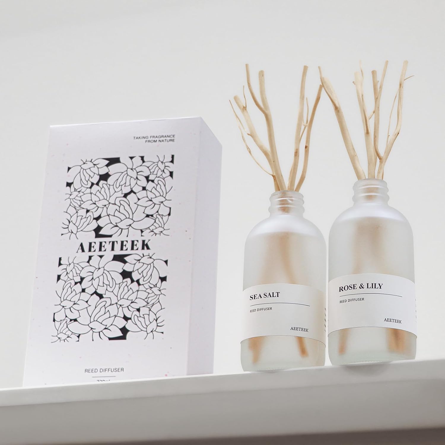 Rose Lily Sea Salt Reed Diffuser Set of 2