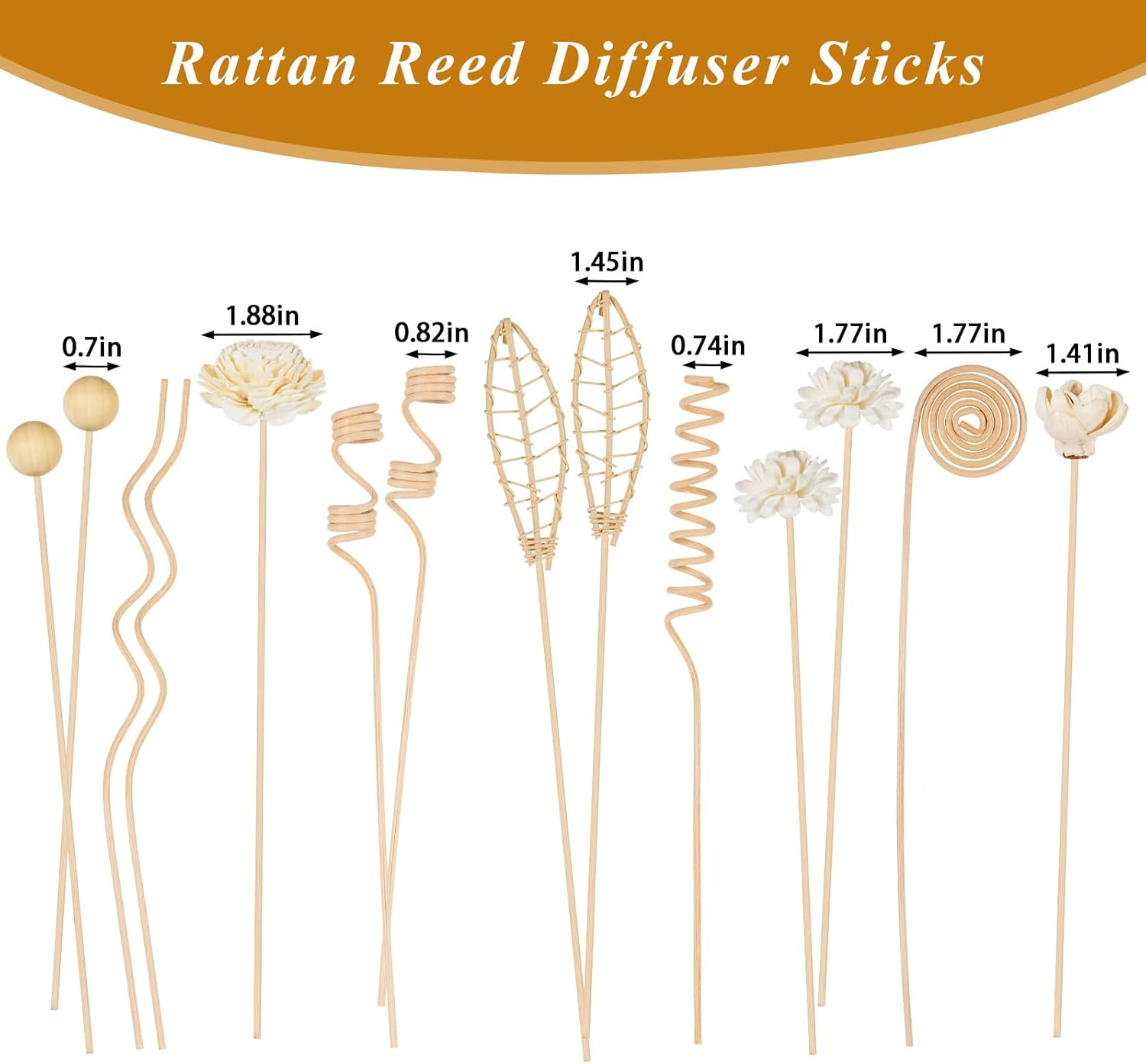 HFKPJRT 16Pcs Reed Diffuser Sticks Set