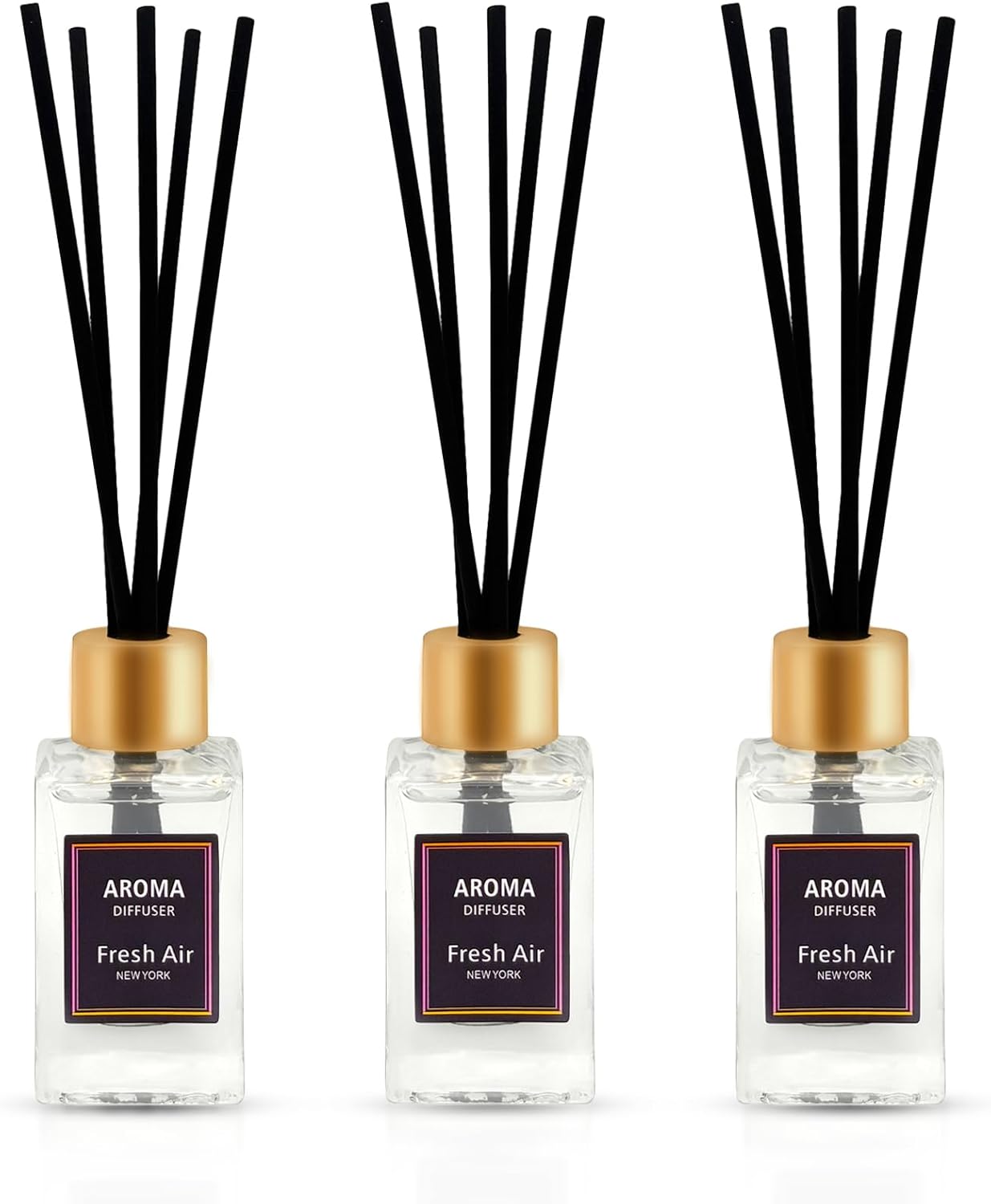Pierides 3-Scent Reed Diffuser Set with Vanilla Eucalyptus and Ocean Scented Oil