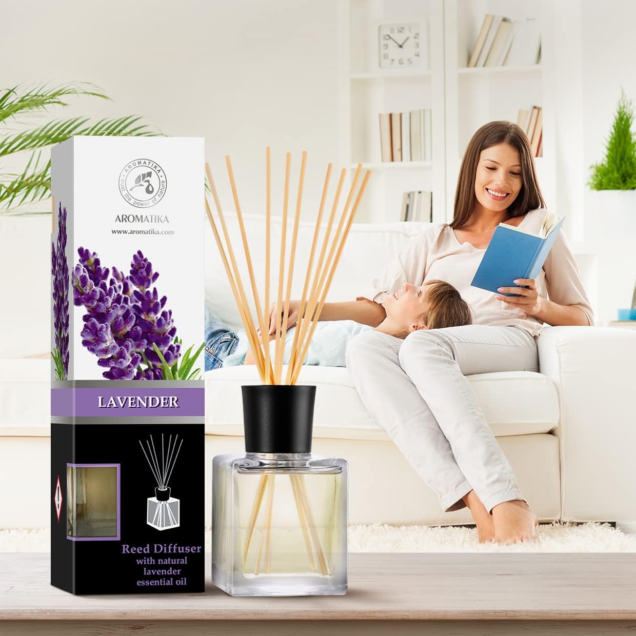 Lavender Reed Diffuser Set - 68 Fl Oz Natural Aroma