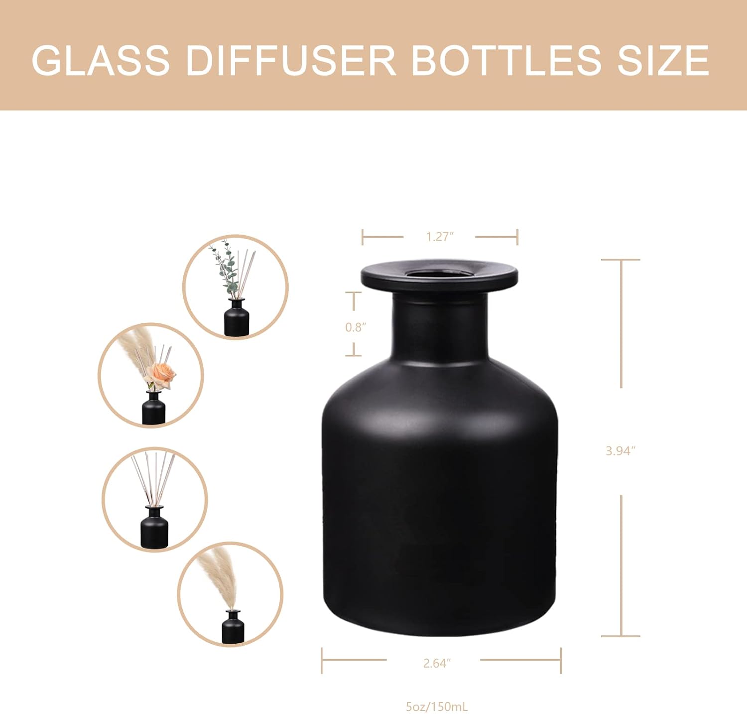 HOSSIAN Diffuser Glass Bottles Set of 3