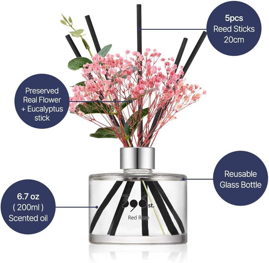 396 St Preserved Babys Breath Diffuser Set Black Cherry 200ml